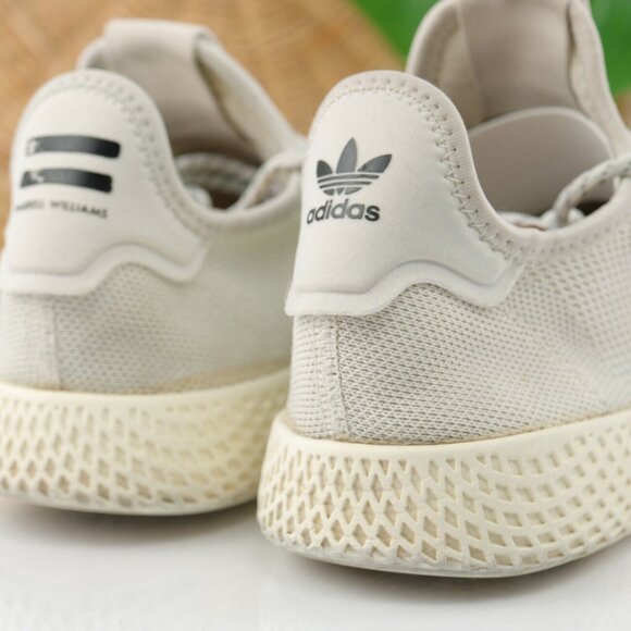 Adidas Originals Pharell Williams Mens Sneaker Size 8 Cream White Knit Shoe - Picture 6 of 12